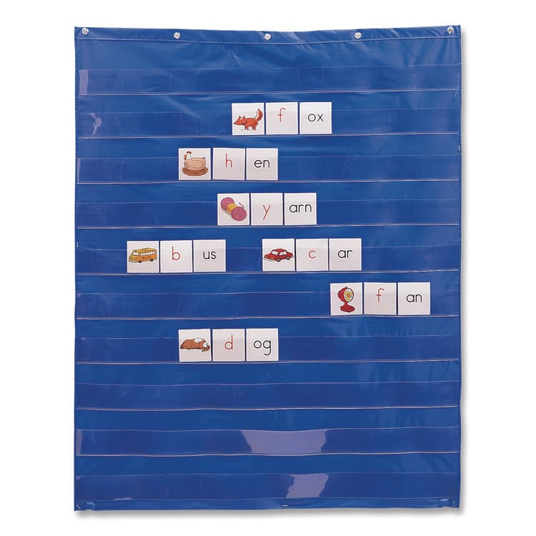 LEARNING RESOURCES Pocket Chart, 10 Pockets, 33.5 x 42, Blue (LRNLER2206)