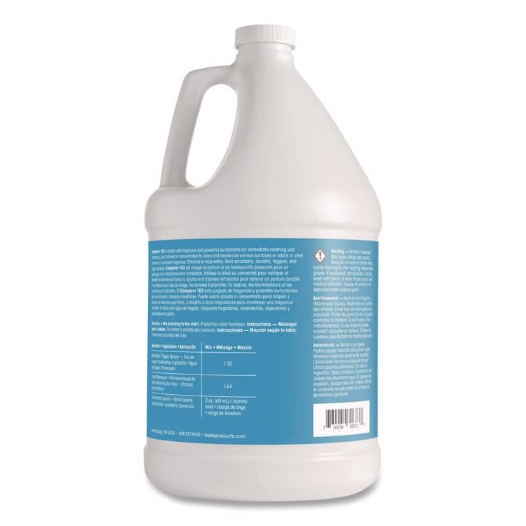 FRESH PRODUCTS Conqueror 103 Odor Counteractant Concentrate, Lemon, 1 gal Bottle, 4/Carton (FRS1WBLE) thumbnail 4