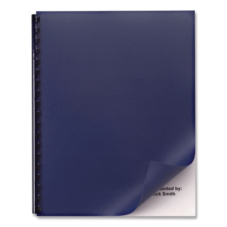 ACCO BRANDS, . Solids Presentation Covers for Binding Systems, Plastic, Round Corners, 11 x 8.75, Navy, 25/Pack (GBC25730) thumbnail 2