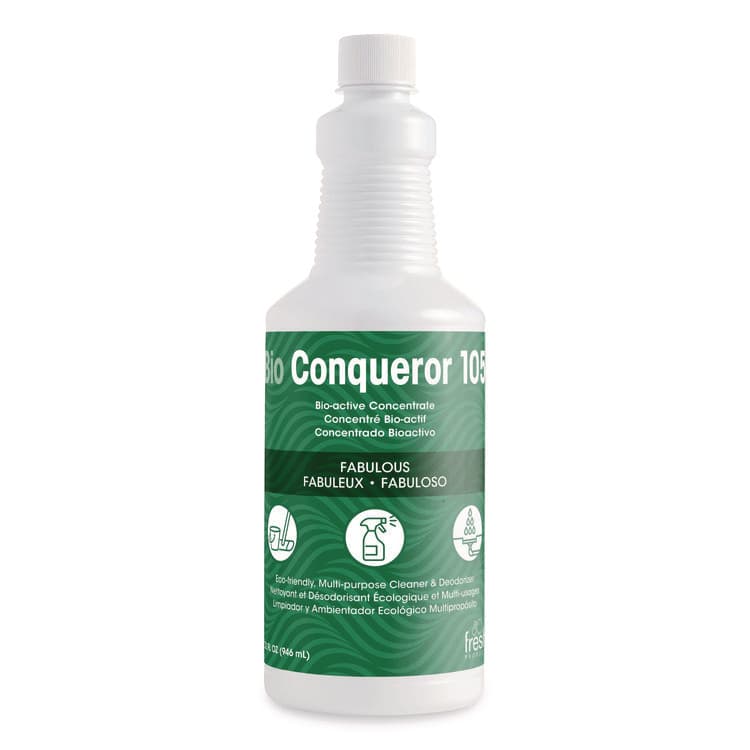FRESH PRODUCTS Bio Conqueror 105 Enzymatic Odor Counteractant Concentrate, Fabulous, 32 oz Bottles, 12/Carton (FRS1232BWBFAB)