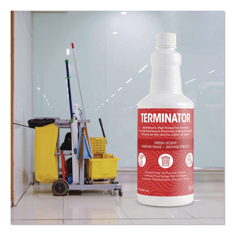 FRESH PRODUCTS Terminator All-Purpose Cleaner/Deodorizer with (2) Trigger Sprayers, 32 oz Bottles, 12/Carton (FRS1232TNCT) thumbnail 4