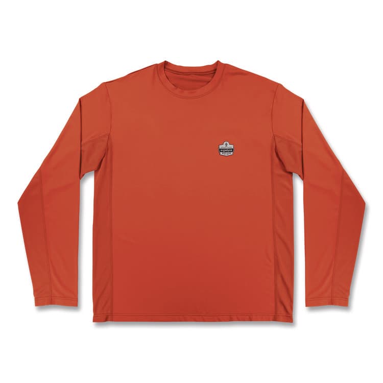 ERGODYNE CORPORATION Chill-Its 6689 Cooling Long Sleeve Sun Shirt with UV Protection, Medium, Orange (EGO12178)