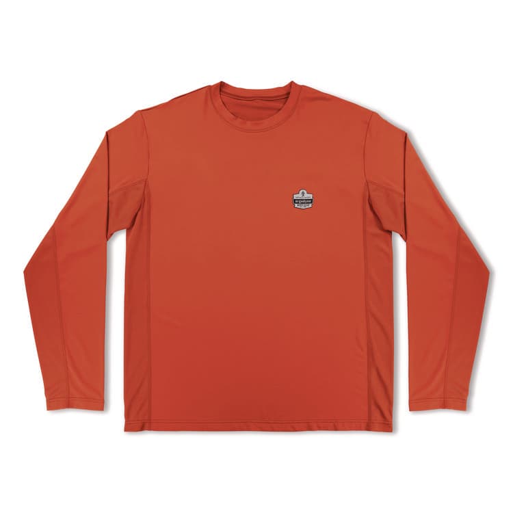 ERGODYNE CORPORATION Chill-Its 6689 Cooling Long Sleeve Sun Shirt with UV Protection, 3X-Large, Orange (EGO12182)