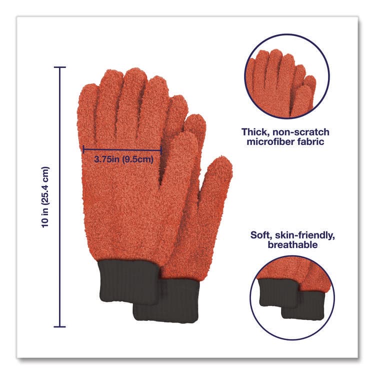 CHAGRINOVATIONS Microfiber Dusting Gloves, 2 Coral Gloves with Black Cuffs, 2 Purple Gloves with Black Cuffs (CH7TU05790) thumbnail 4