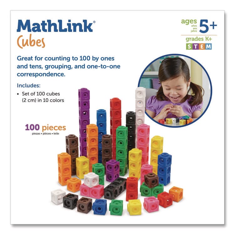 LEARNING RESOURCES MathLink Cubes, Grades 1 to 3, 100 Pieces (LRNLER4285) thumbnail 4