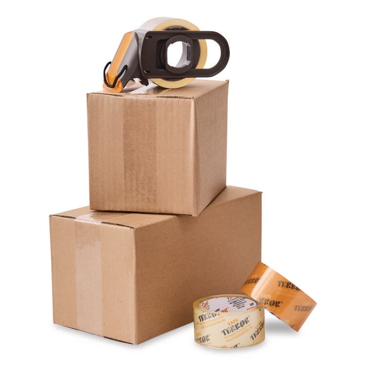 CHAGRINOVATIONS Tape Dispenser with Tape, 3" Core, Polypropylene, Gray/Orange, 1 Dispenser, 2 Rolls Pro-Grade Packaging Tape (CH7TT05753) thumbnail 3