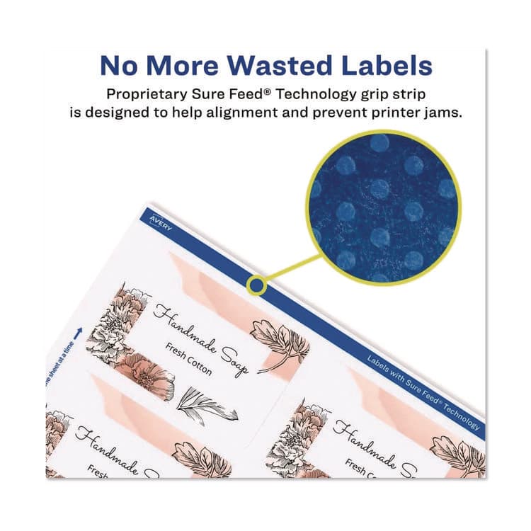 AVERY PRODUCTS CORPORATION Sure Feed Glossy Labels, 2 x 3, White, 8 Labels/Sheet, 10 Sheets Pack (AVE22890) thumbnail 4