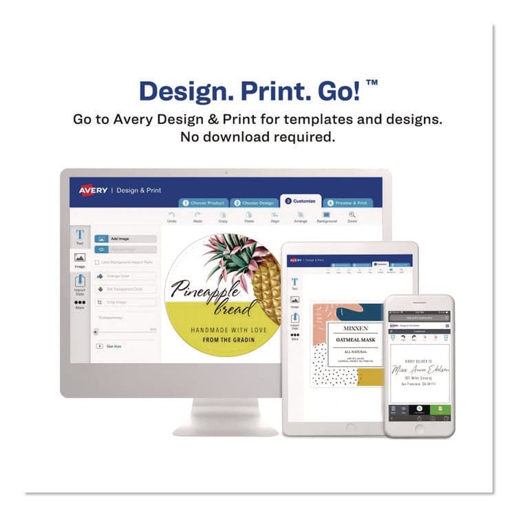 AVERY PRODUCTS CORPORATION Sure Feed Glossy Labels, 3" dia, White, 8 Labels/Sheet, 10 Sheets Pack (AVE22891) thumbnail 4