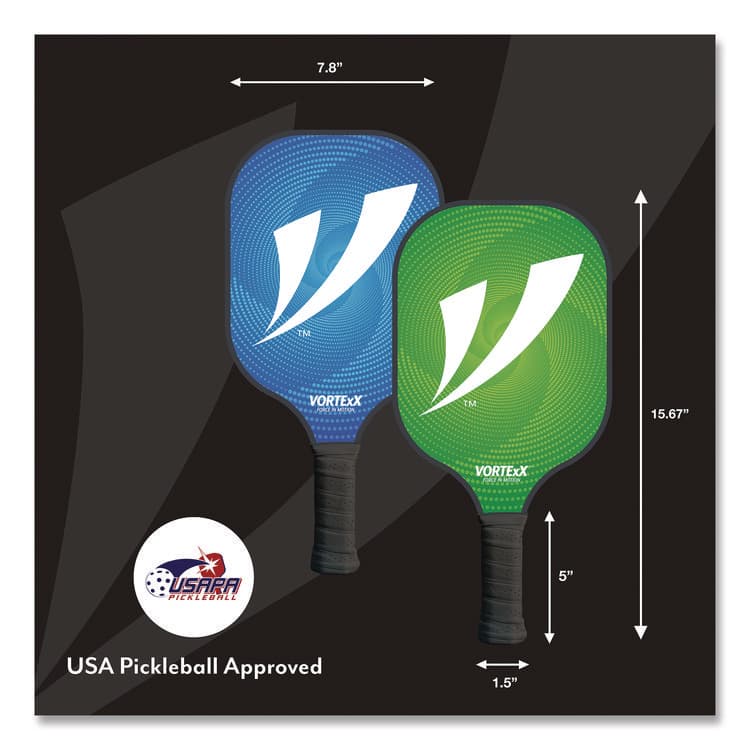 CHAGRINOVATIONS Pickleball Set, Blue/Green, 15.75" x 7.75" x 2.9" (CH7VX68128) thumbnail 2