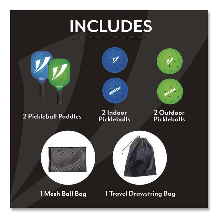 CHAGRINOVATIONS Pickleball Set, Blue/Green, 15.75" x 7.75" x 2.9" (CH7VX68128) thumbnail 4