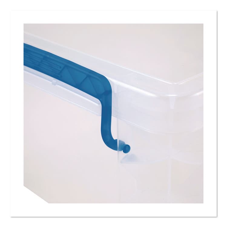 ADVANTUS CORPORATION Super Stacker Lift-Off Lid Storage Tote, 14.25 x 10.3 x 6.5, Transparent/Blue (AVT39811) thumbnail 2
