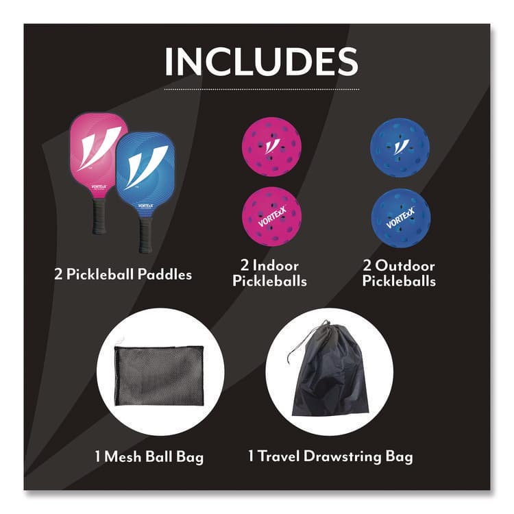 CHAGRINOVATIONS Pickleball Set, Pink/Blue, 15.75" x 7.75" x 2.9" (CH7VX68130) thumbnail 4