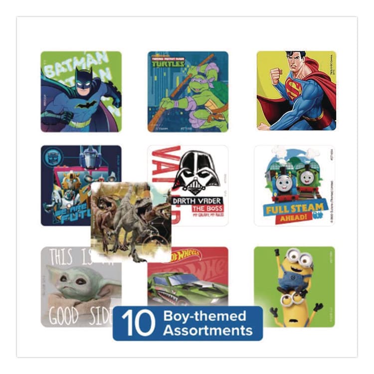 SMILEMAKERS Cars, Trucks and Heroes Sticker Sampler Pack, Randomly Assorted Illustrations and Colors, 1,000/Box (SKR2618382) thumbnail 4