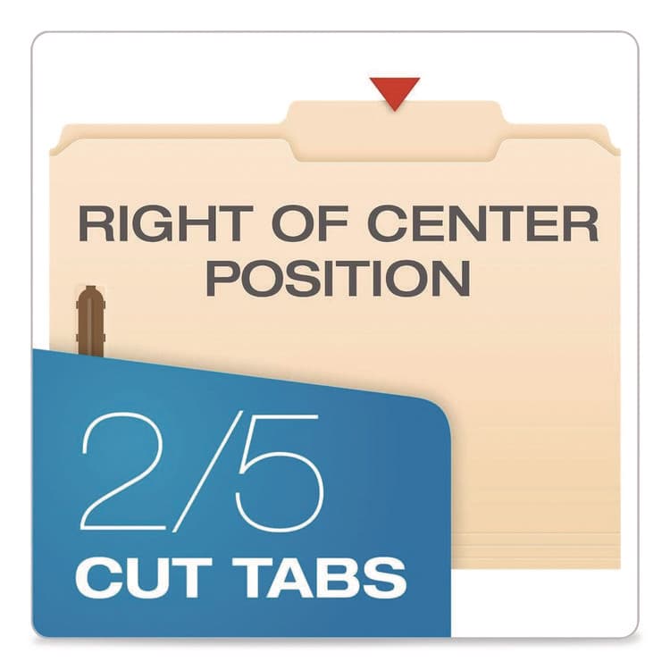 TOPS BUSINESS FORMS Manila Fastener Folders, 2/5-Cut Tab: Right of Center, Expands 0.75", 2 Fasteners, Letter Size, Manila, 50/Box (PFX24580) thumbnail 2