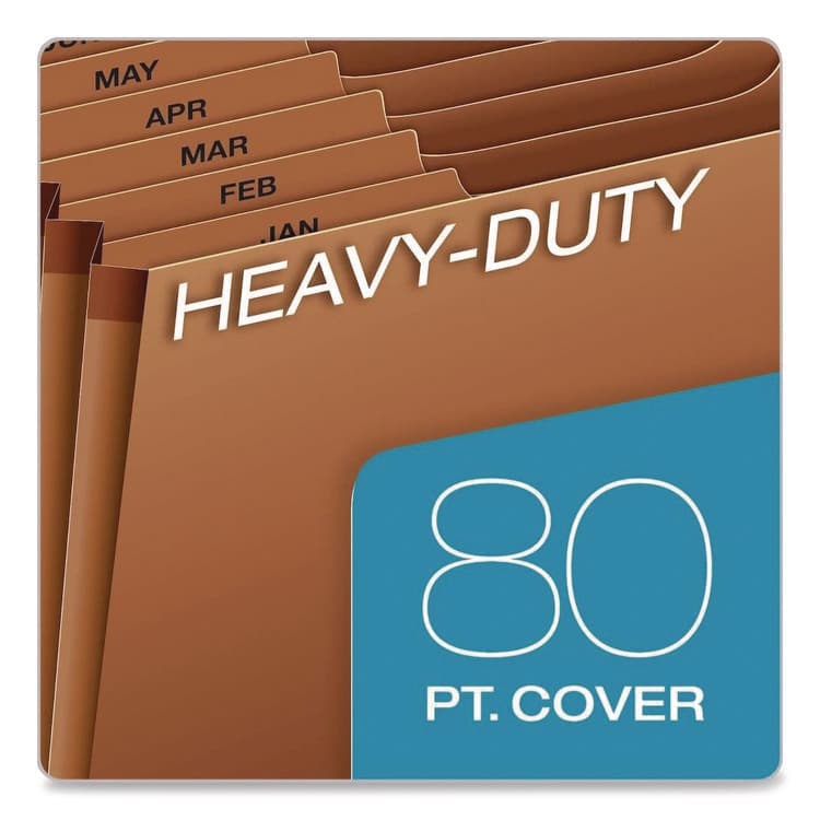 TOPS BUSINESS FORMS Heavy-Duty Expanding File, 12 Sections, 1/3-Cut Tabs, Legal Size, Redrope (PFXR219MHD) thumbnail 3