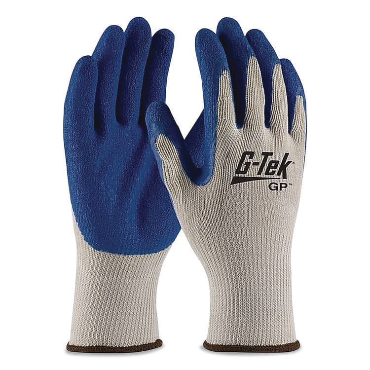 PROTECTIVE INDUSTRIAL PRODUCTS GP Latex-Coated Cotton/Polyester Gloves, EN388: 1111, Small, Gray/blue, 12 Pairs (PID179964) thumbnail 3