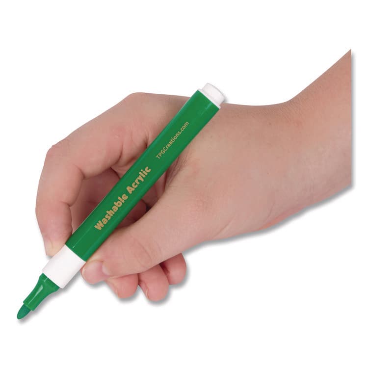 THE PENCIL GRIP Washable Acrylic Markers, Fine Bullet Tip, Assorted Colors, 12/Pack (TPG496) thumbnail 3