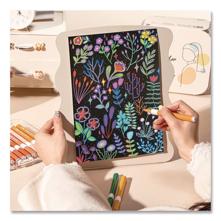 THE PENCIL GRIP Washable Acrylic Markers, Fine Bullet Tip, Assorted Colors, 12/Pack (TPG496) thumbnail 4