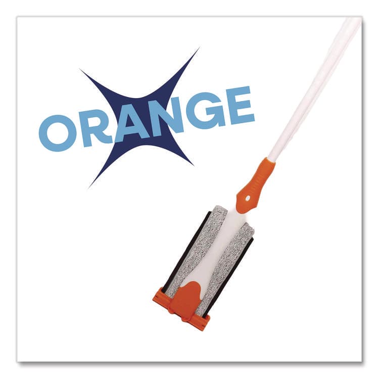 CHAGRINOVATIONS 4-in-1 Squeegee Mop, 4.5 x 14.5 Orange/Gray Microfiber Heads, 53" White/Orange Polyamide/Polyester Handle (CH7TU68166) thumbnail 4
