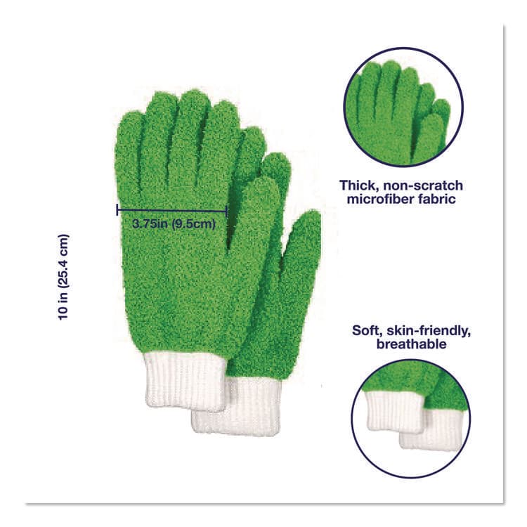 CHAGRINOVATIONS Microfiber Dusting Gloves and Mitts, Green with White Cuffs, 2 Gloves, 2 Mitts (CH7TU05709) thumbnail 3