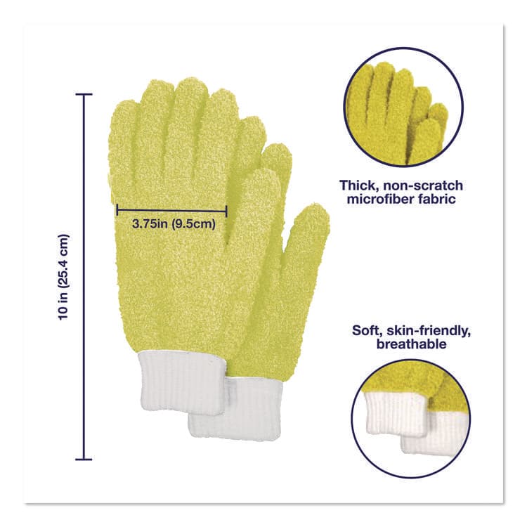 CHAGRINOVATIONS Microfiber Dusting Gloves and Mitts, Yellow with White Cuffs, 2 Gloves, 2 Mitts (CH7TU05710) thumbnail 2
