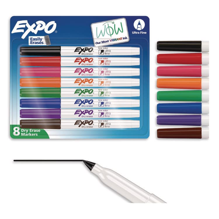 SANFORD Low-Odor Dry-Erase Marker, Extra-Fine Bullet Tip, Assorted Colors, 8/Set (SAN1884309A)