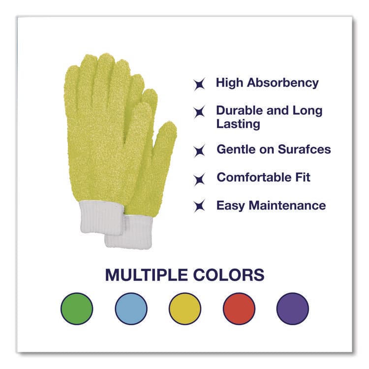 CHAGRINOVATIONS Microfiber Dusting Gloves, Yellow with White Cuffs, 2 Gloves (CH7TU05719) thumbnail 4