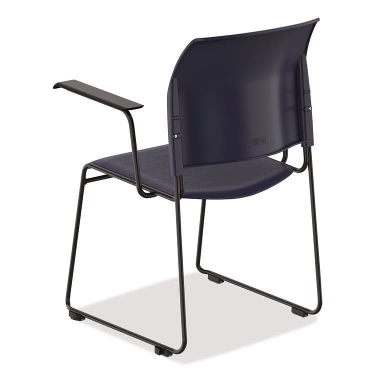 NATIONAL PUBLIC SEATING 8700 Series Cafetorium Chair With Armrests, Supports Up to 500 lb, 18" Seat Ht, Blue Seat/Back, Black Base, 4/CT, 2 CT/Bundle (NPS87041004A8) thumbnail 2