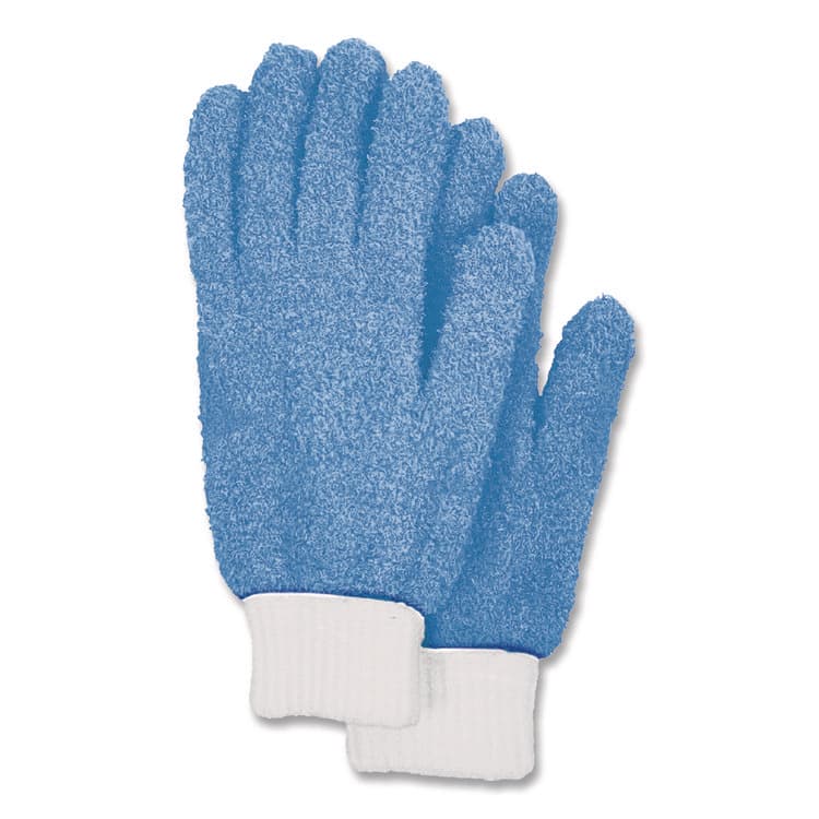 CHAGRINOVATIONS Microfiber Dusting Gloves, Blue with White Cuffs, 2 Gloves (CH7TU05717)