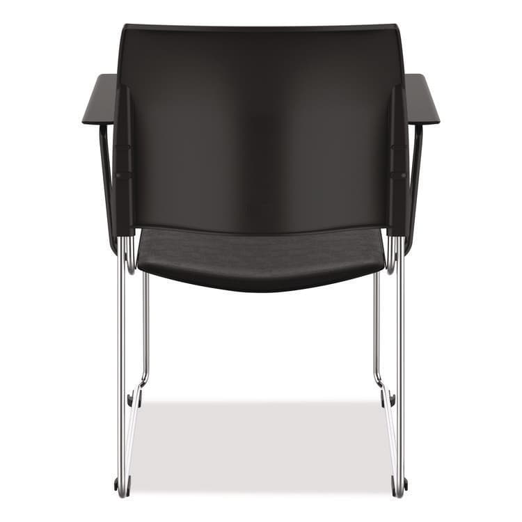 NATIONAL PUBLIC SEATING 8700 Series Cafetorium Chair w/Armrests, Supports Up to 500 lb, 18" Seat Ht, Black Seat/Back, Chrome Base, 4/CT, 2 CT/Bundle (NPS87101110A8) thumbnail 4
