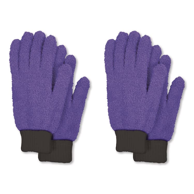 CHAGRINOVATIONS Microfiber Dusting Gloves, Purple with Black Cuffs, 4 Gloves (CH7TU68026)
