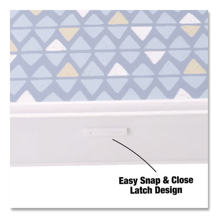 CHAGRINOVATIONS Pencil Case, Triangle Pattern, 2 Compartments, 5" x 8.75" x 2.75", Blue/White (CH7FI68186) thumbnail 4