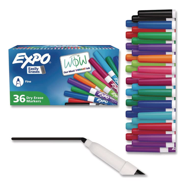 SANFORD Low Odor Dry Erase Vibrant Color Markers, Fine Bullet Tip, Assorted Colors, 36/Pack (SAN2138424A)