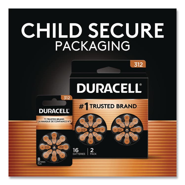 DURACELL PRODUCTS COMPANY Hearing Aid Battery, #312, 8/Pack (DURDA312B8ZM09) thumbnail 4