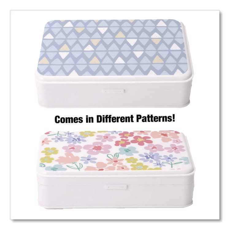 CHAGRINOVATIONS Pencil Case, Floral Pattern, 2 Compartments, 5" x 8.75" x 2.75", Pink/Yellow/Green (CH7FI68187) thumbnail 2