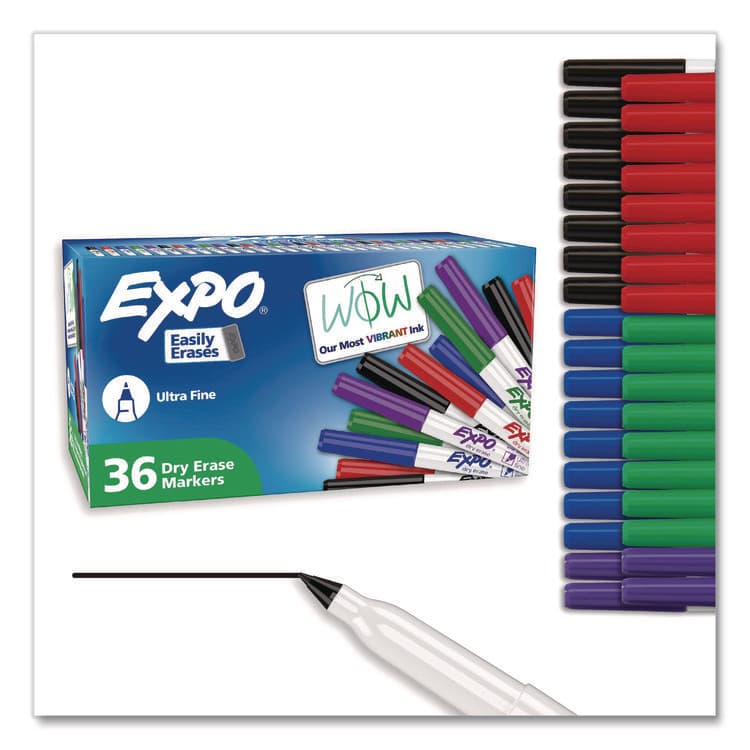 SANFORD Low-Odor Dry Erase Marker Office Value Pack, Extra-Fine Bullet Tip, Assorted Colors, 36/Pack (SAN2003895A)
