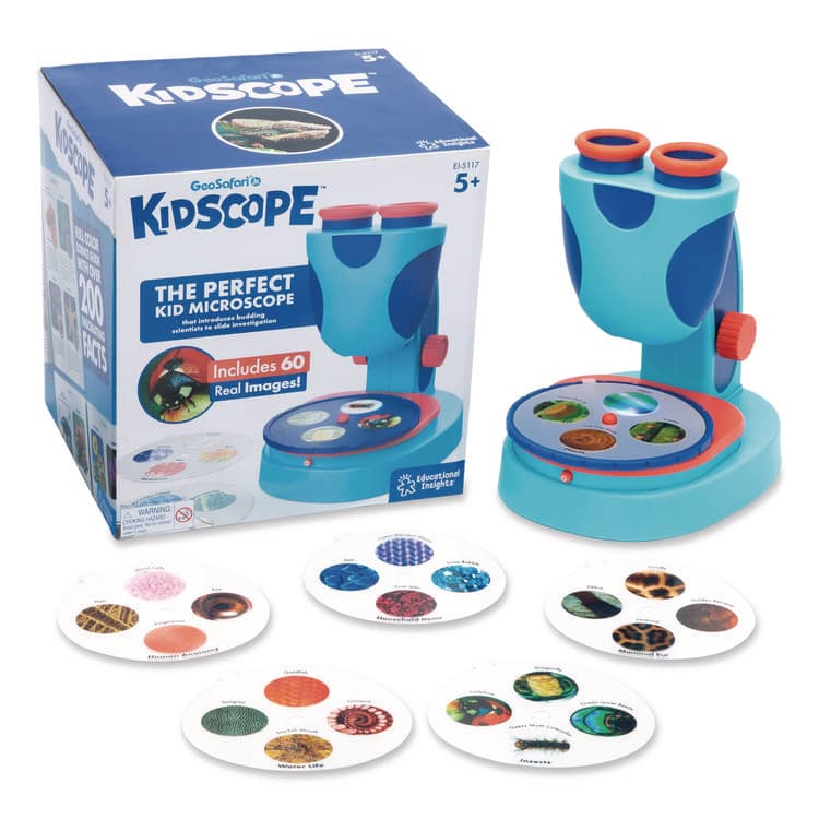 EDUCATIONAL INSIGHTS, GeoSafari Jr. Kidscope, Ages 5 and Up, 3x Magnification, Blue (EII5117) thumbnail 2