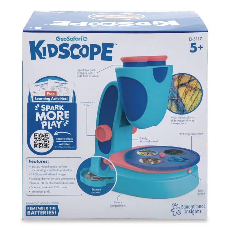 EDUCATIONAL INSIGHTS, GeoSafari Jr. Kidscope, Ages 5 and Up, 3x Magnification, Blue (EII5117) thumbnail 4