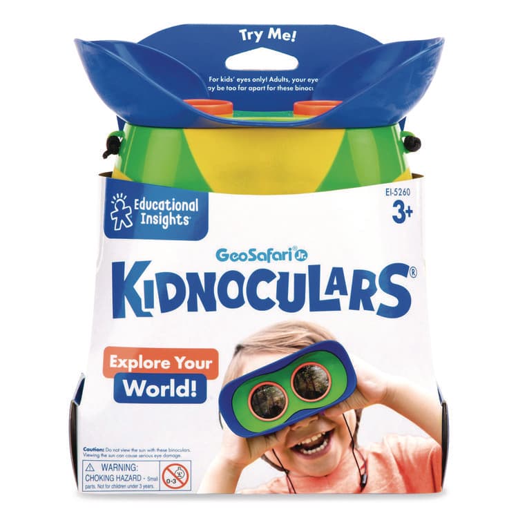EDUCATIONAL INSIGHTS, GeoSafari Jr. Kidnoculars, Ages 5 and Up, 8.6" x 7" x 8.9", Blue/Green/Yellow (EII5260) thumbnail 4