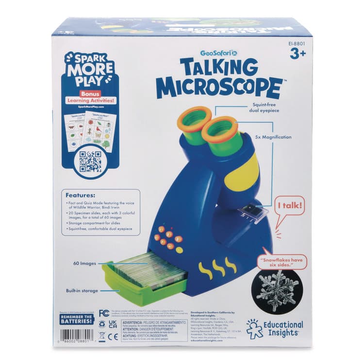 EDUCATIONAL INSIGHTS, GeoSafari Jr. Talking Microscope, Ages 3 and Up, 5x Magnification, Blue (EII8801) thumbnail 2