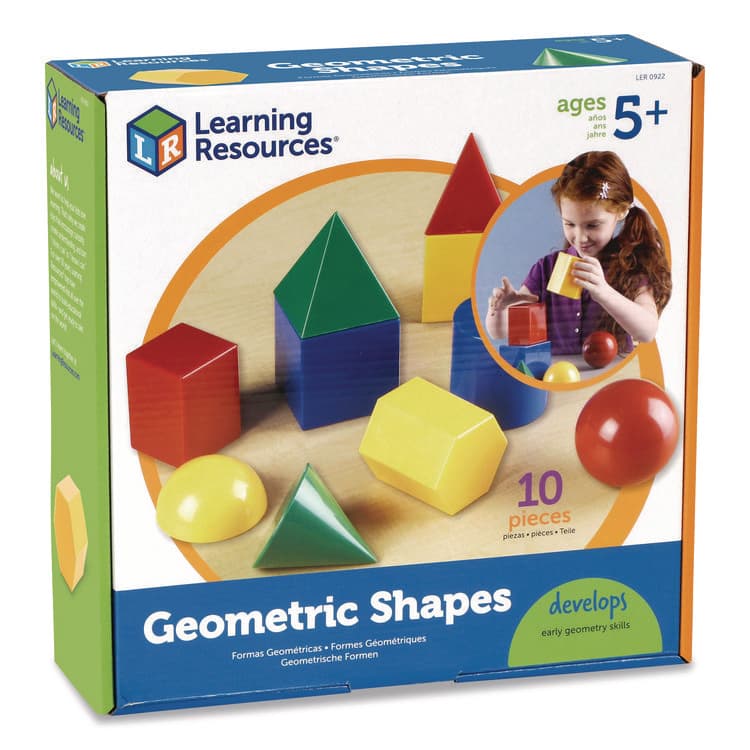 LEARNING RESOURCES Large Geometric Shapes, Grades K to 5, 10 Pieces (LRNLER0922) thumbnail 3