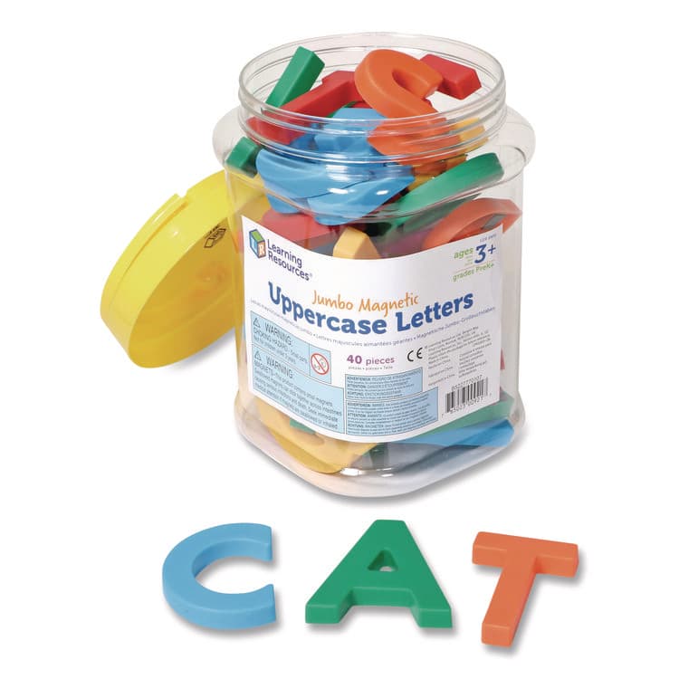 LEARNING RESOURCES Jumbo Uppercase Magnetic Letters, 2.5" Tall, Assorted Colors, 40 Pieces (LRNLER0450) thumbnail 2