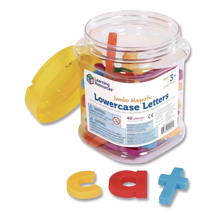 LEARNING RESOURCES Jumbo Lowercase Magnetic Letters, 1.5" Tall, Assorted Color Characters, 40 Pieces (LRNLER0451) thumbnail 2