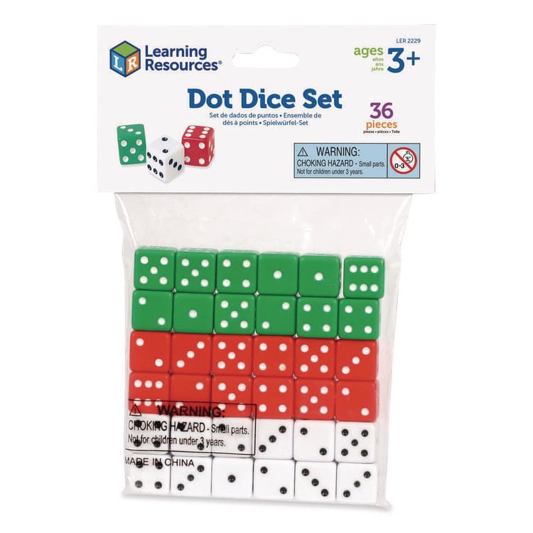 LEARNING RESOURCES Dot Dice, Ages 3 and Up, 36 Dice (LRNLER2229)