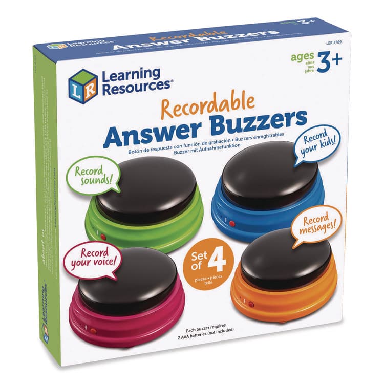 LEARNING RESOURCES Recordable Answer Buzzers, Ages 3 and Up, 4 Buzzers (LRNLER3769) thumbnail 3