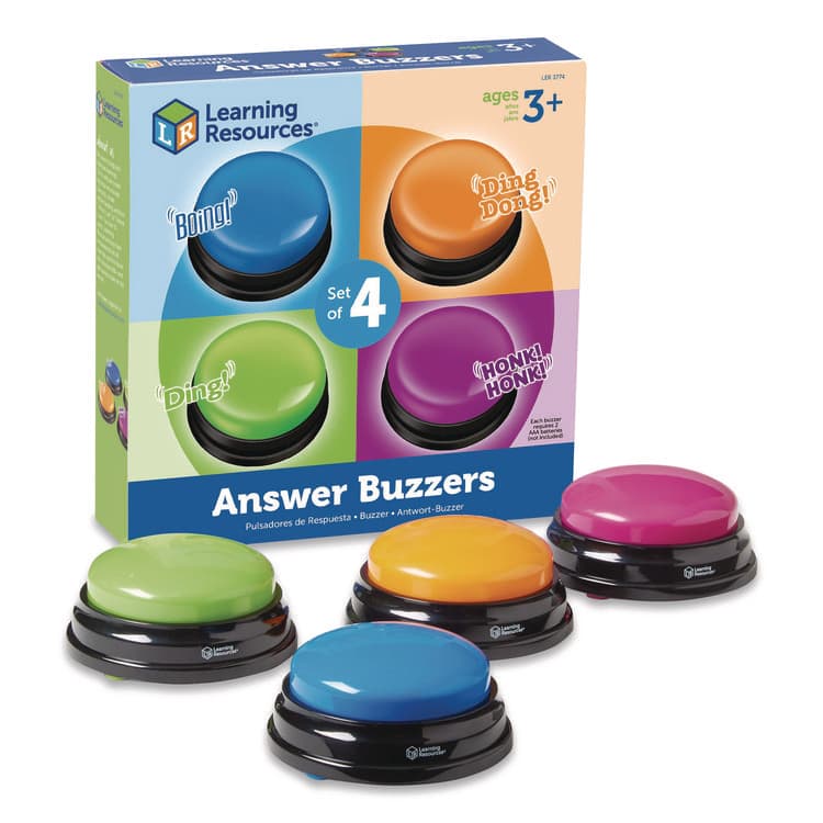 LEARNING RESOURCES Answer Buzzers, Ages 3 and Up, 4 Buzzers (LRNLER3774) thumbnail 2