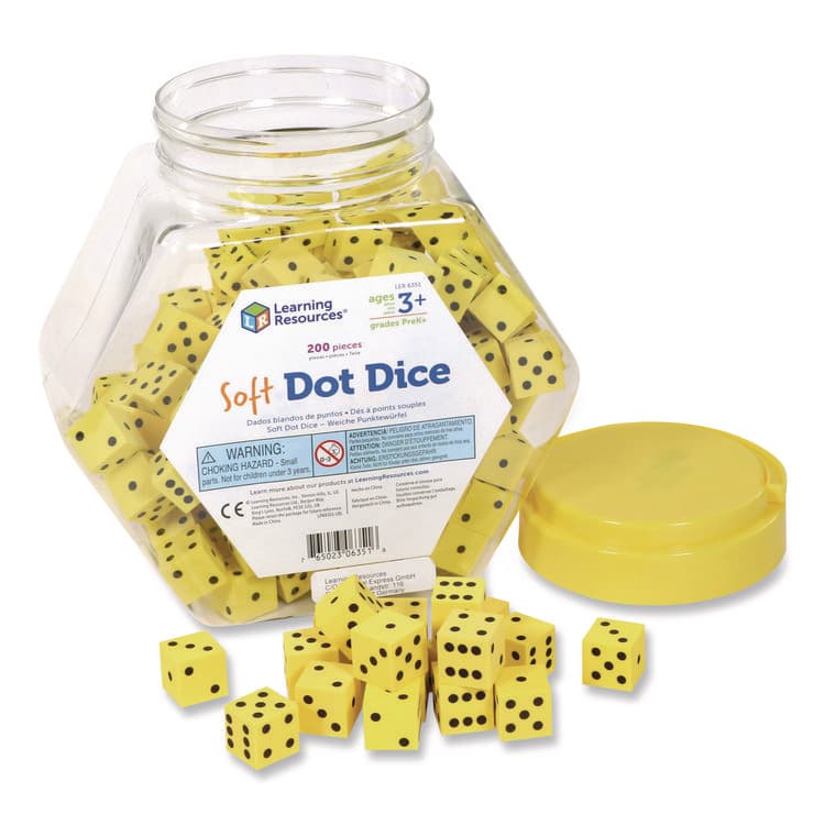 LEARNING RESOURCES Soft Foam Dot Dice, Grades Pre-K to 1, 200 Pieces (LRNLER6351) thumbnail 2