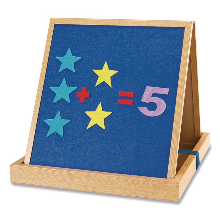 LEARNING RESOURCES Double-Sided Tabletop Easel, 15.75" x 17.5", White/Blue Surface (LRNLER7286)
