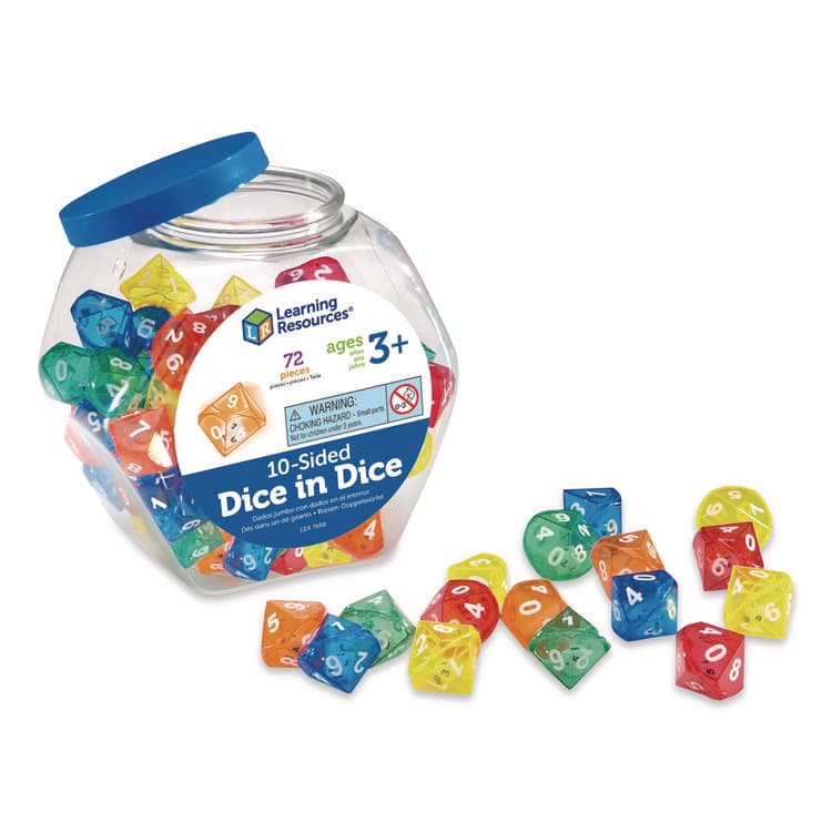 LEARNING RESOURCES 10-Sided Double-Decahedra Dice in Dice, Ages 6 to 10, 72 Dice (LRNLER7698) thumbnail 2