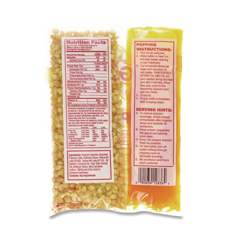GOLD MEDAL PRODUCTS COMPANY Mega Pop Popcorn, Butter, 8 oz Bag, 36 Bags/Carton (GOM2836) thumbnail 2